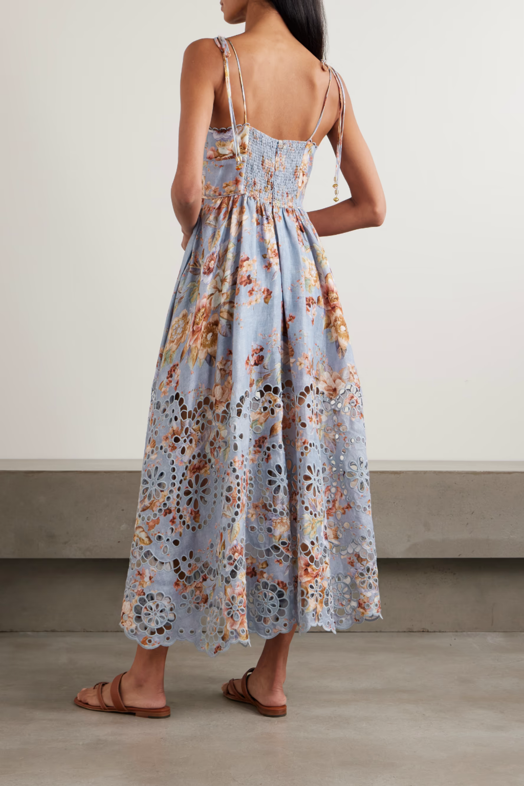 AWAKEN PICNIC DRESS CHAMBRAY FLORAL
