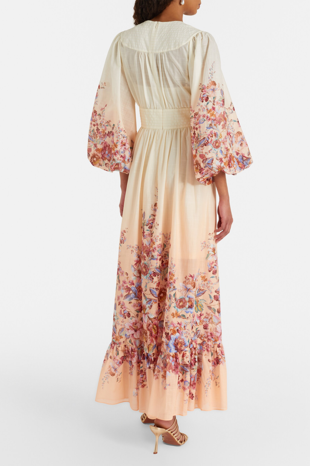 AWAKEN PLUNGE MAXI DRESS IVORY FLORAL