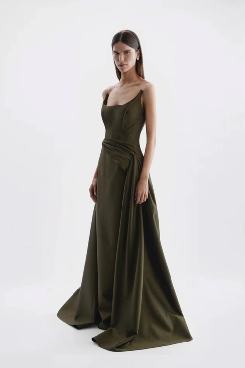 ADELINE GOWN- OLIVE
