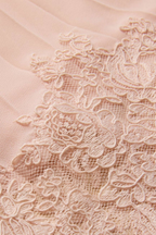 PLEATED LACE MIDI DRESS