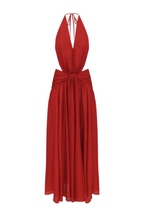 INDRA PLUNGE MAXI HALTER DRESS