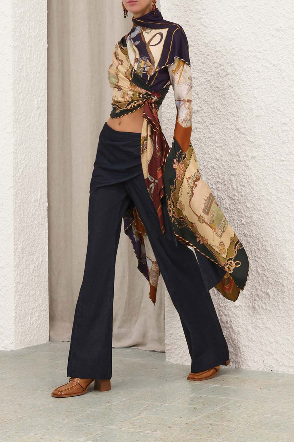 VALIANT DRAPED DENIM FLARE