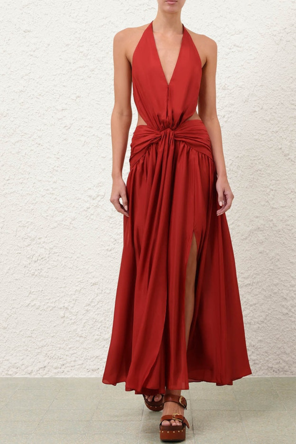 INDRA PLUNGE MAXI HALTER DRESS