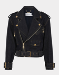 CRUSH DENIM BIKER JACKET
