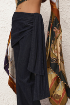 VALIANT DRAPED DENIM FLARE