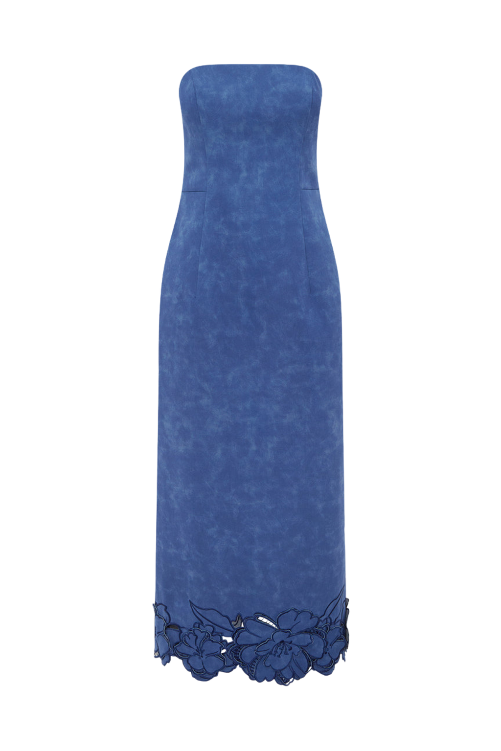 RAYNA APPLIQUE VEGAN SUEDE BUSTIER MAXI DRESS