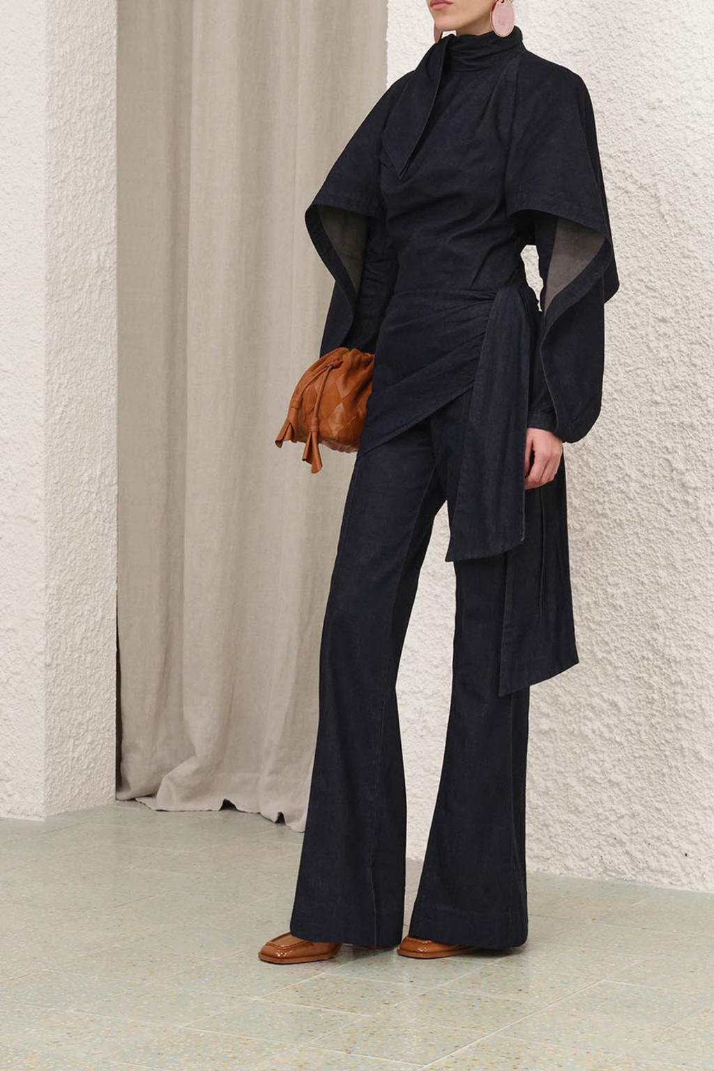 VALIANT DRAPED DENIM FLARE