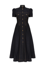 DENIM CORSET MIDI DRESS