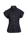 DENIM TIE NECK SHIRT