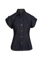 DENIM TIE NECK SHIRT