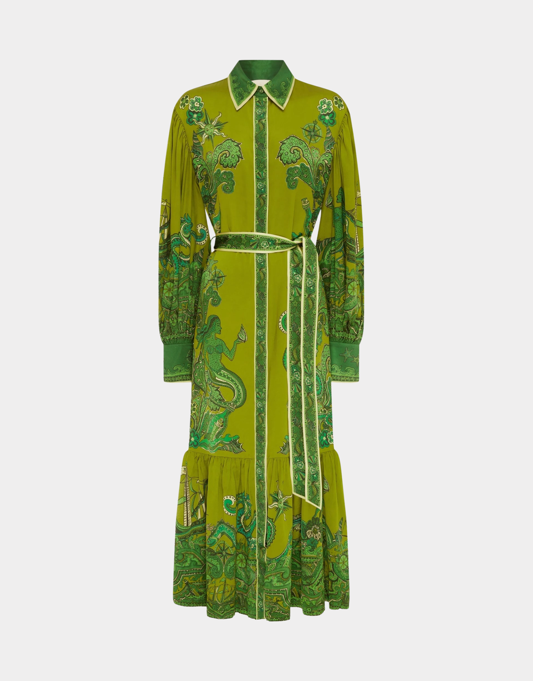 SOLARIS SILK MAXI SHIRT DRESS