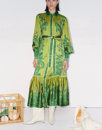 SOLARIS SILK MAXI SHIRT DRESS