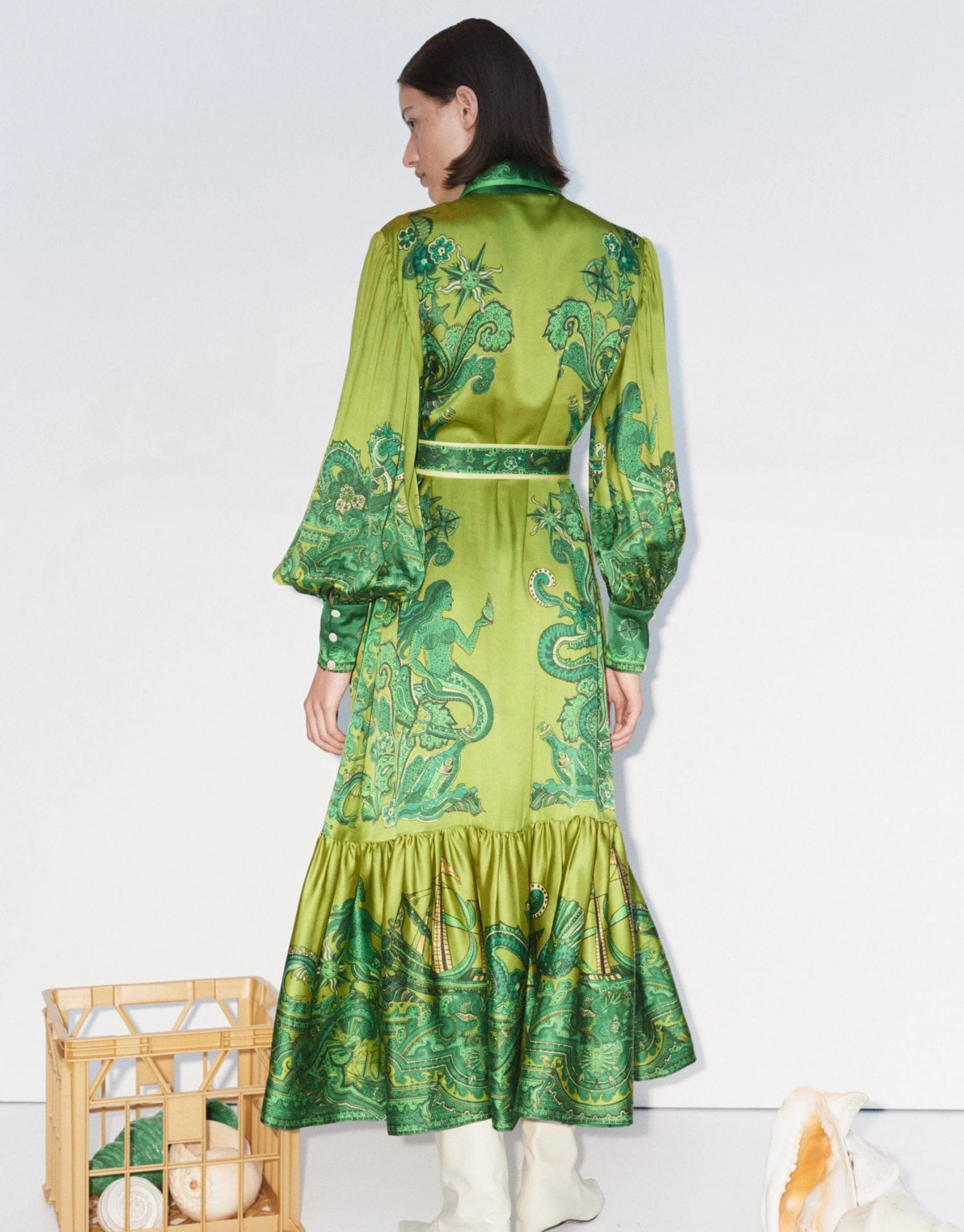 SOLARIS SILK MAXI SHIRT DRESS