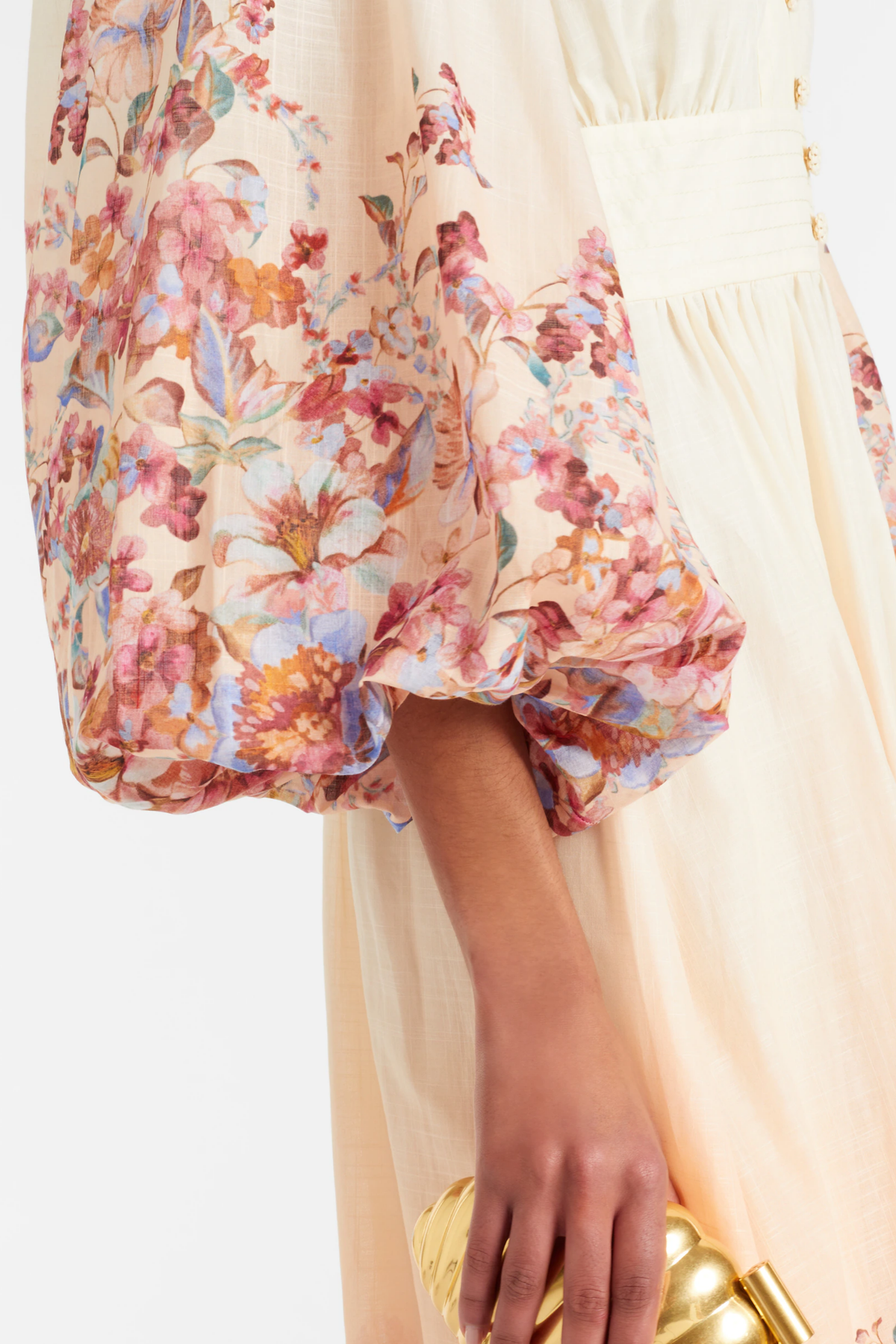 AWAKEN PLUNGE MAXI DRESS IVORY FLORAL