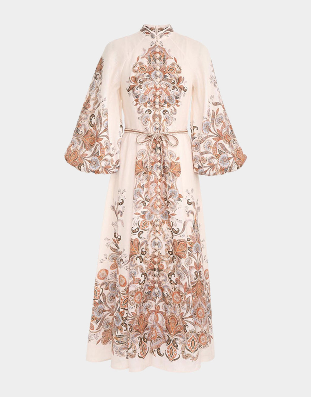 IVORY PAISLEY DEVI BILLOW DRESS