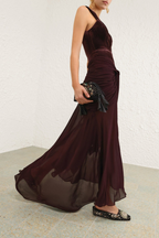 VALIANT DRAPED SLINKY GOWN