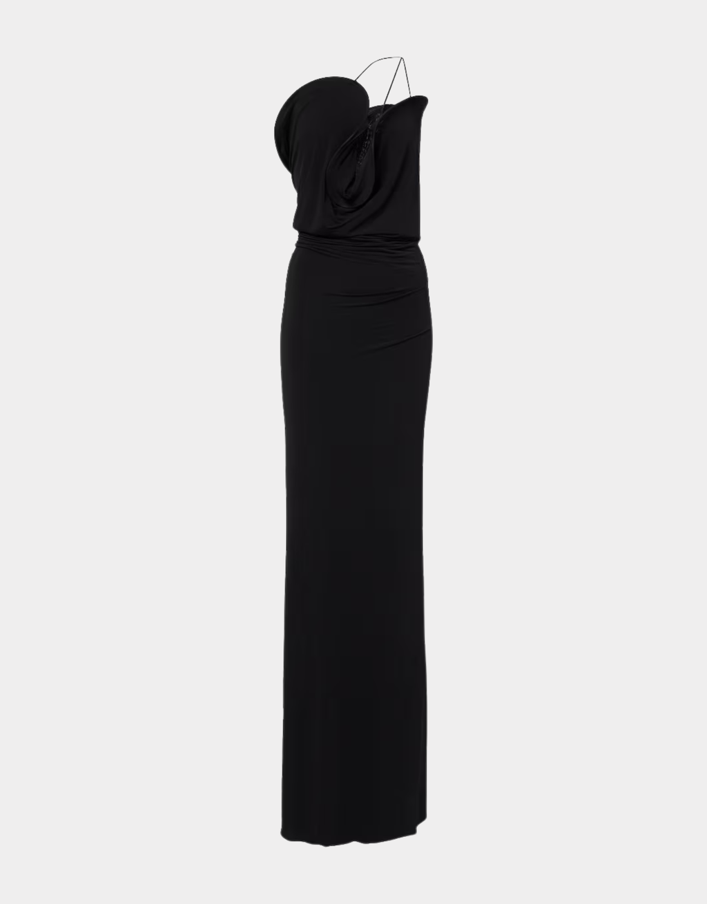 ASYMMETRIC JERSEY MIDI DRESS