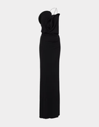 ASYMMETRIC JERSEY MIDI DRESS