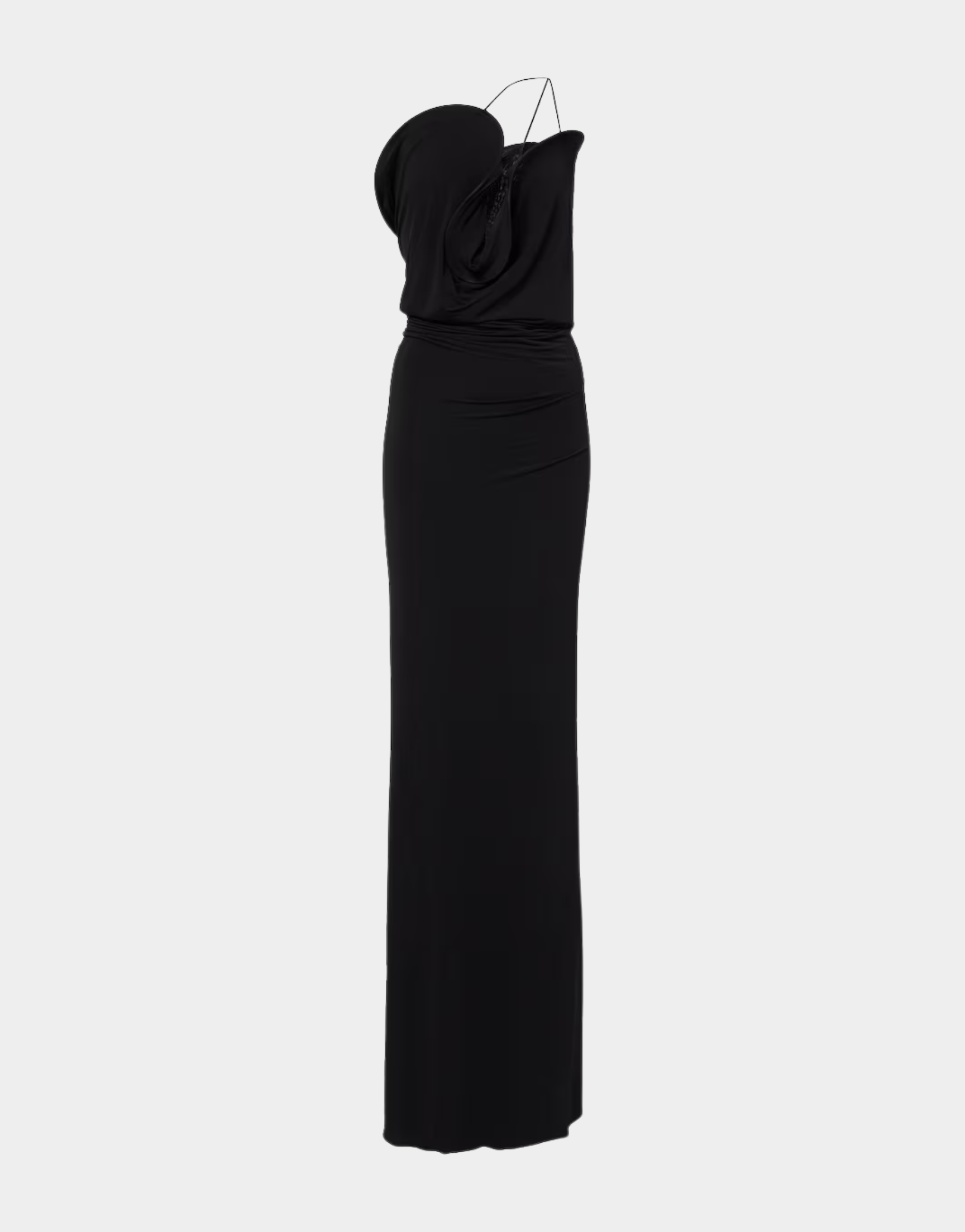 ASYMMETRIC JERSEY MIDI DRESS