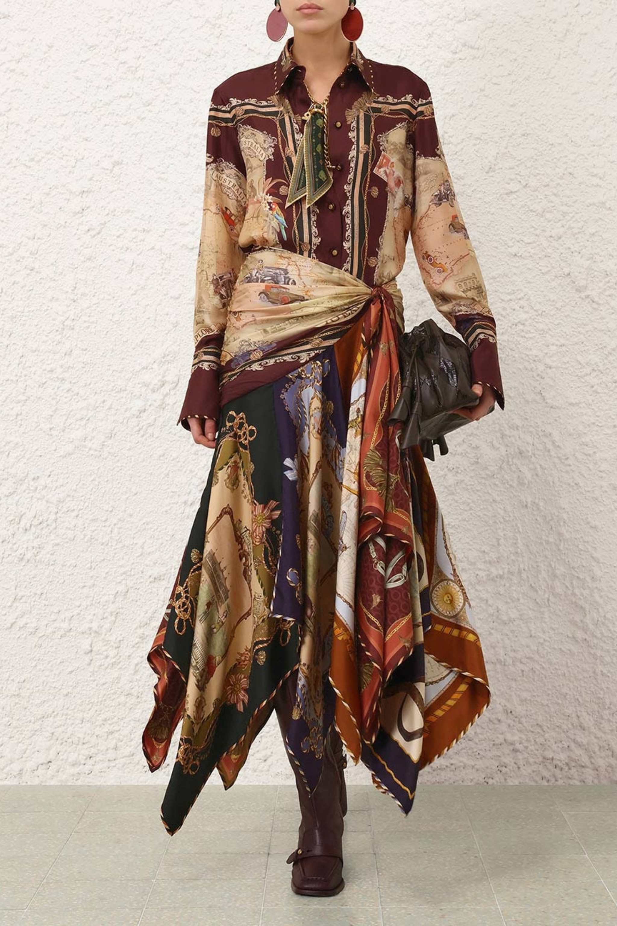 VALIANT DRAPED SCARF SKIRT