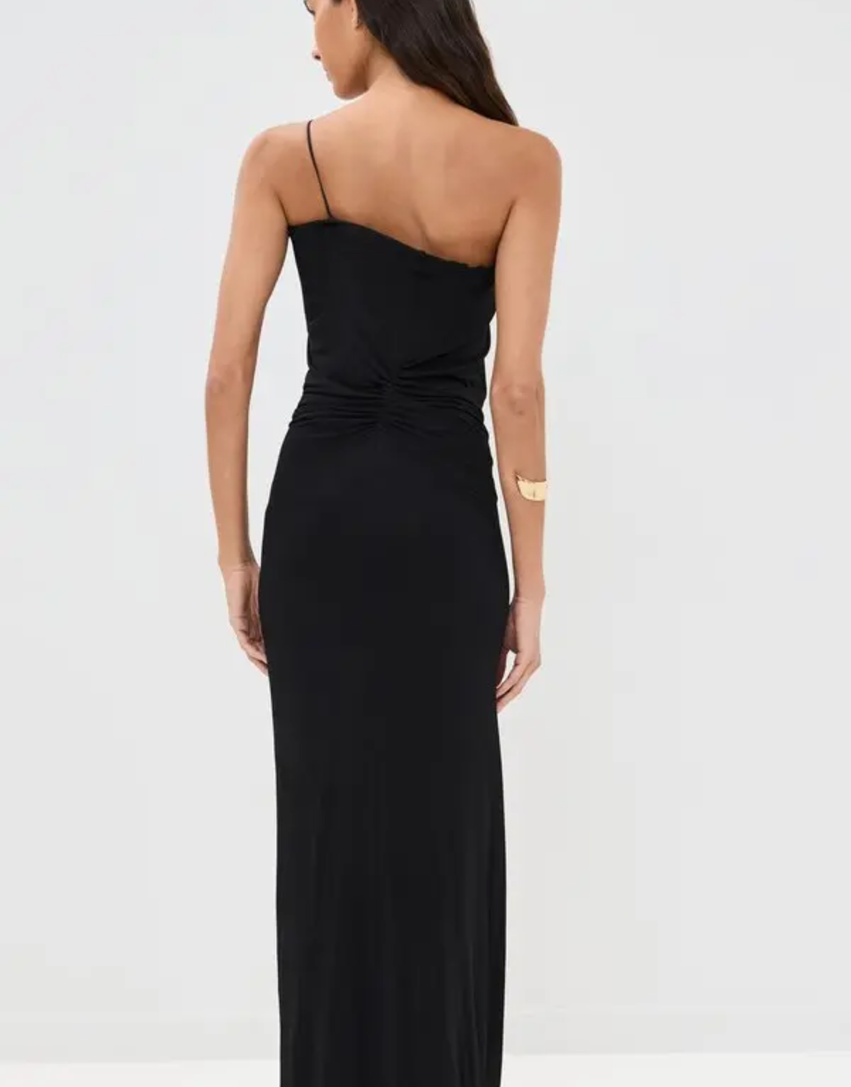 ASYMMETRIC JERSEY MIDI DRESS