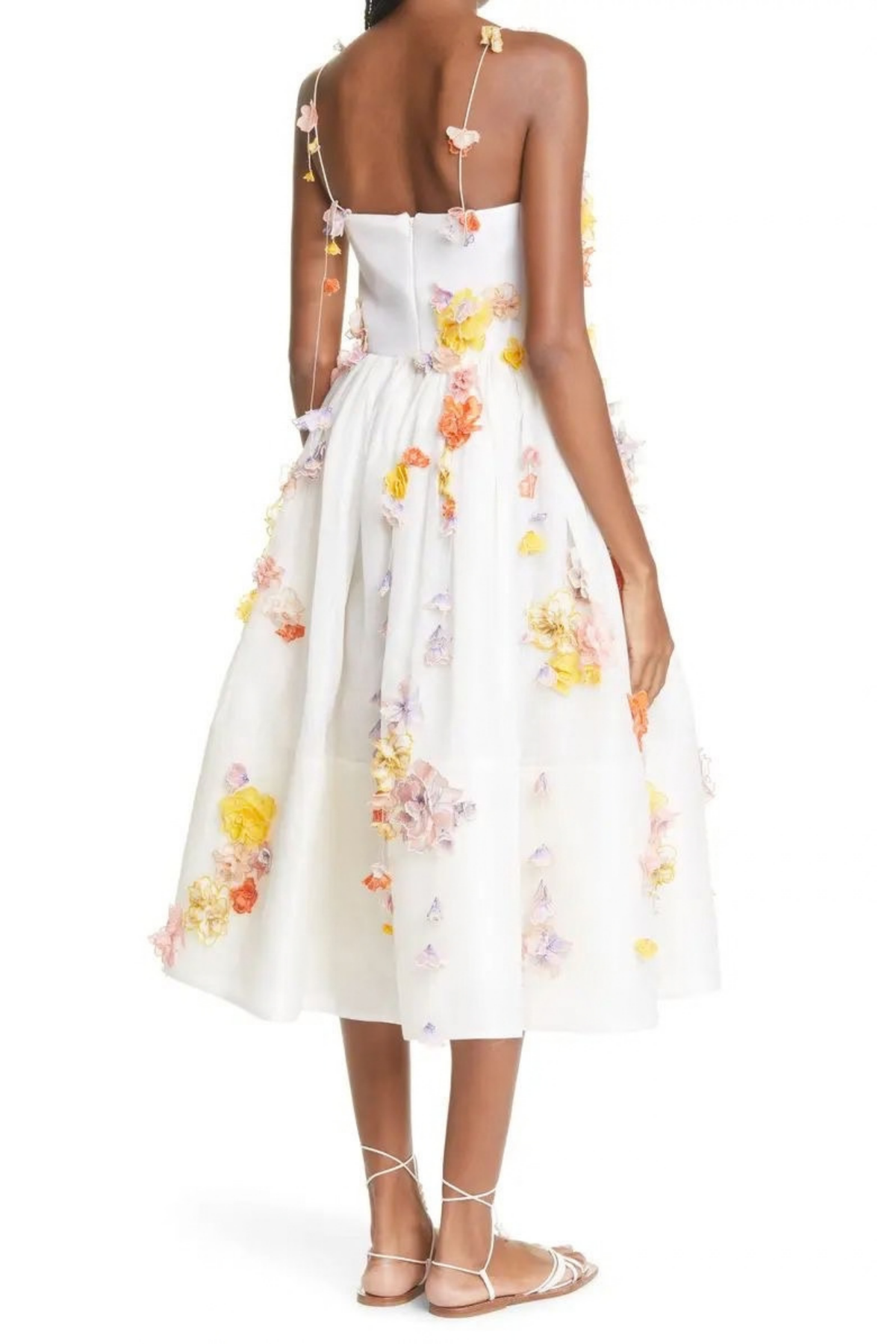 POSTCARD FLORAL LINEN MIDI DRESS