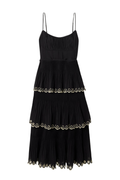 EMBROIDERED TIERED DRESS MIDI