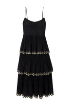 EMBROIDERED TIERED DRESS MIDI