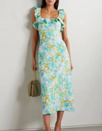 HIGH TIDE FRILLED MIDI DRESS