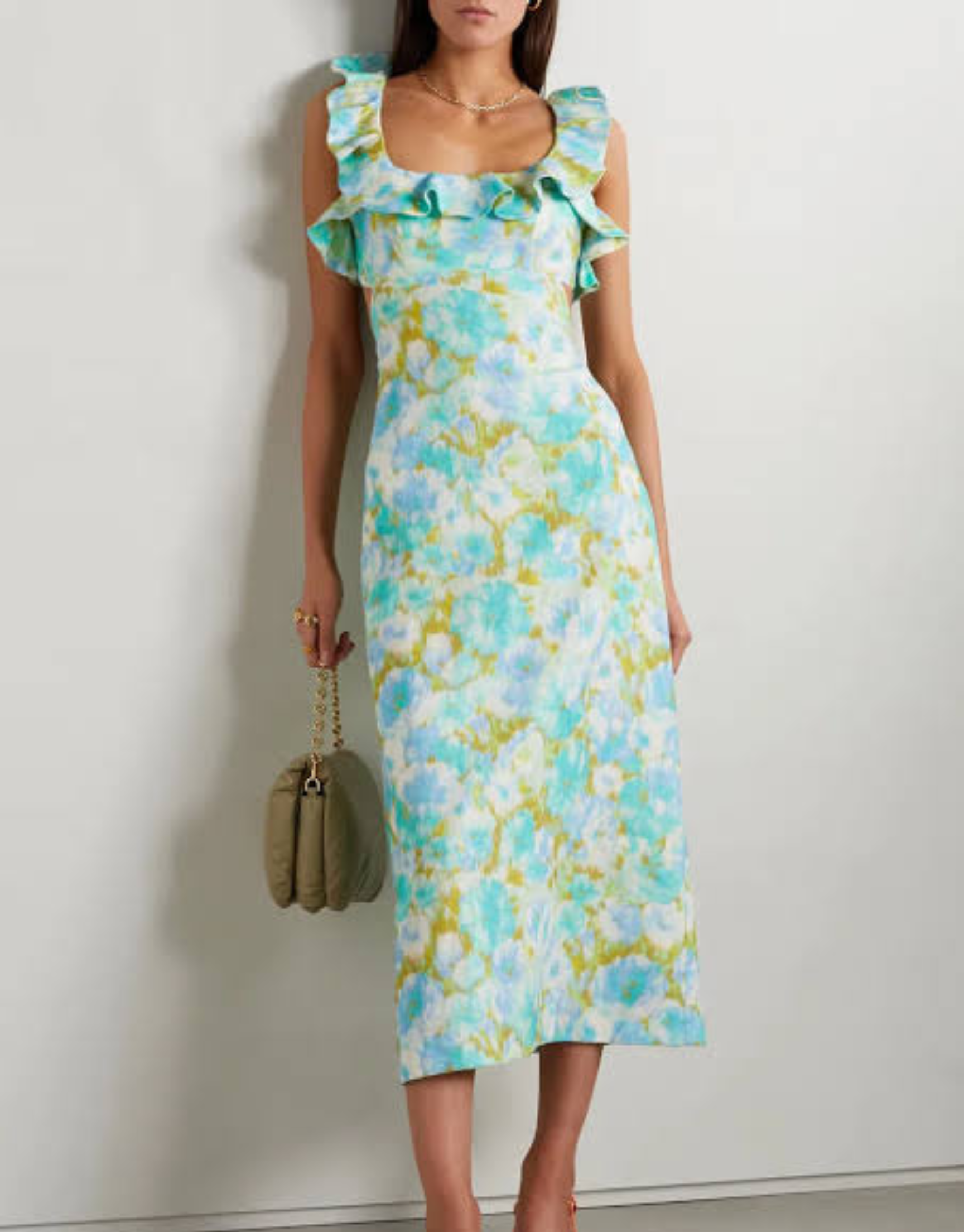 HIGH TIDE FRILLED MIDI DRESS