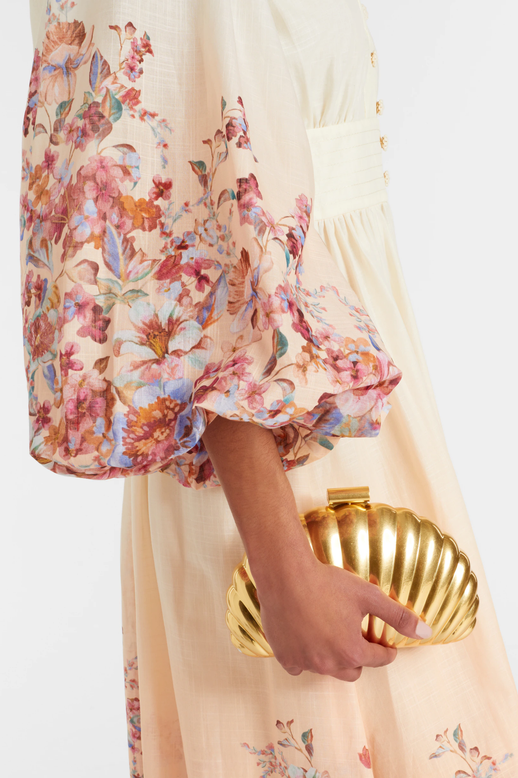 AWAKEN PLUNGE MAXI DRESS IVORY FLORAL