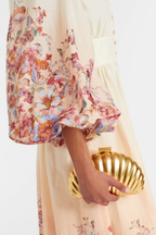 AWAKEN PLUNGE MAXI DRESS IVORY FLORAL