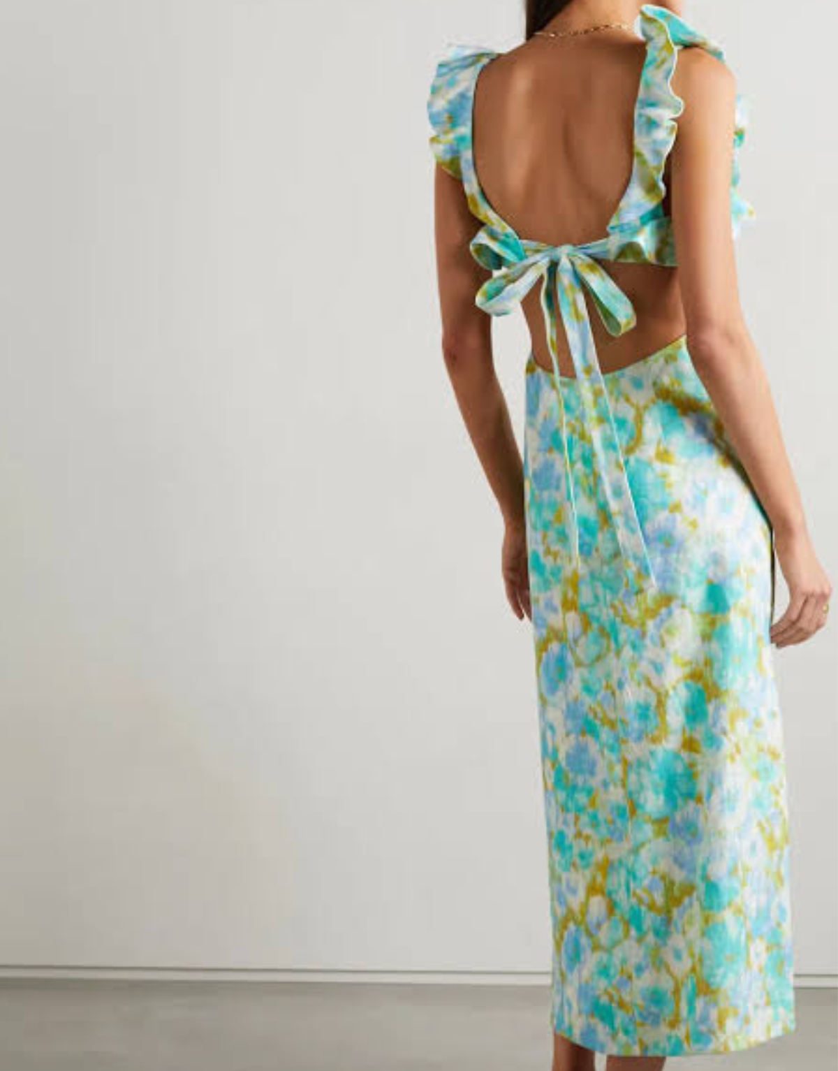 HIGH TIDE FRILLED MIDI DRESS