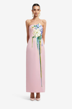 RAYNA EMBROIDERED BUSTIER MAXI DRESS