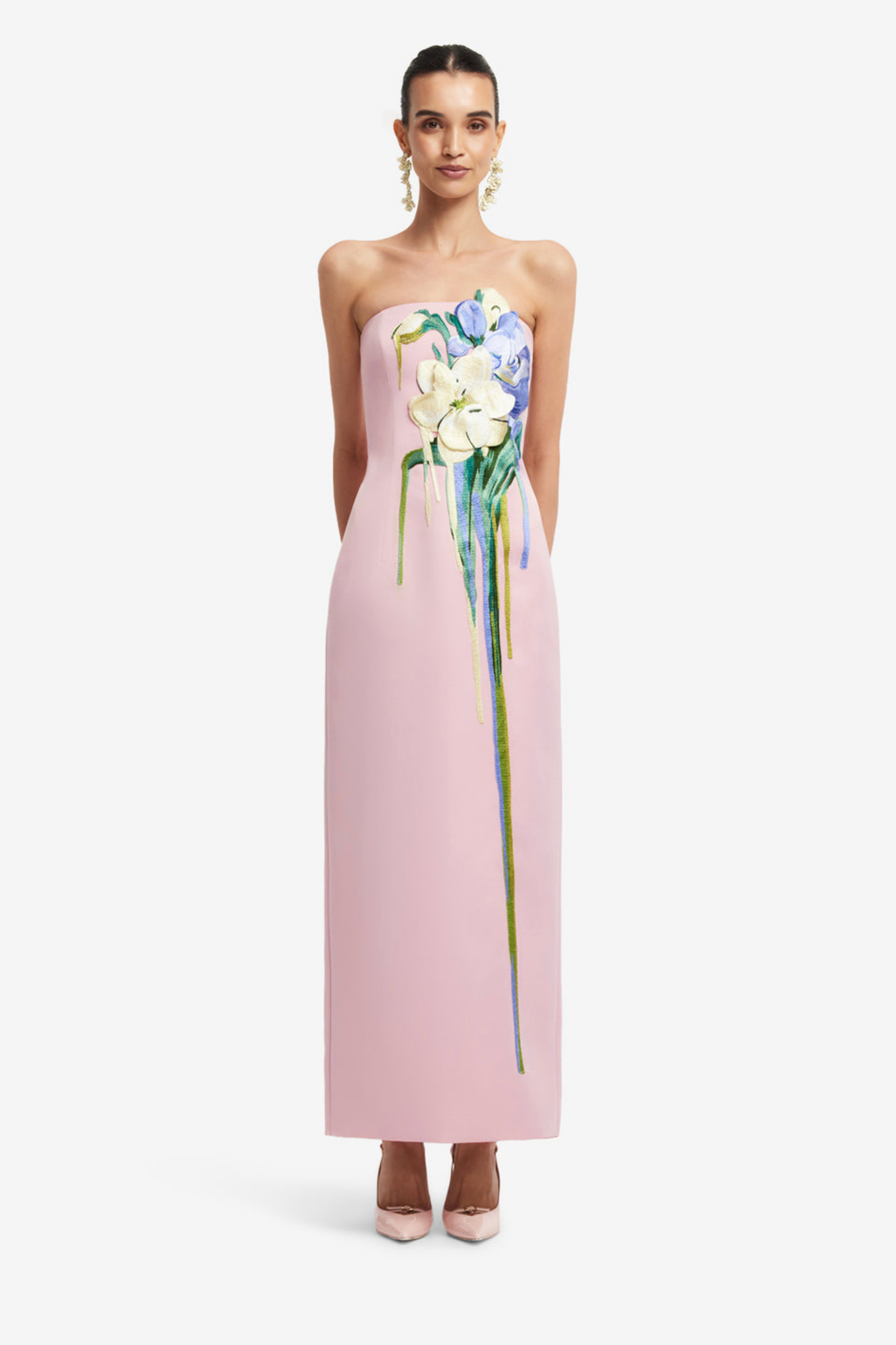 RAYNA EMBROIDERED BUSTIER MAXI DRESS