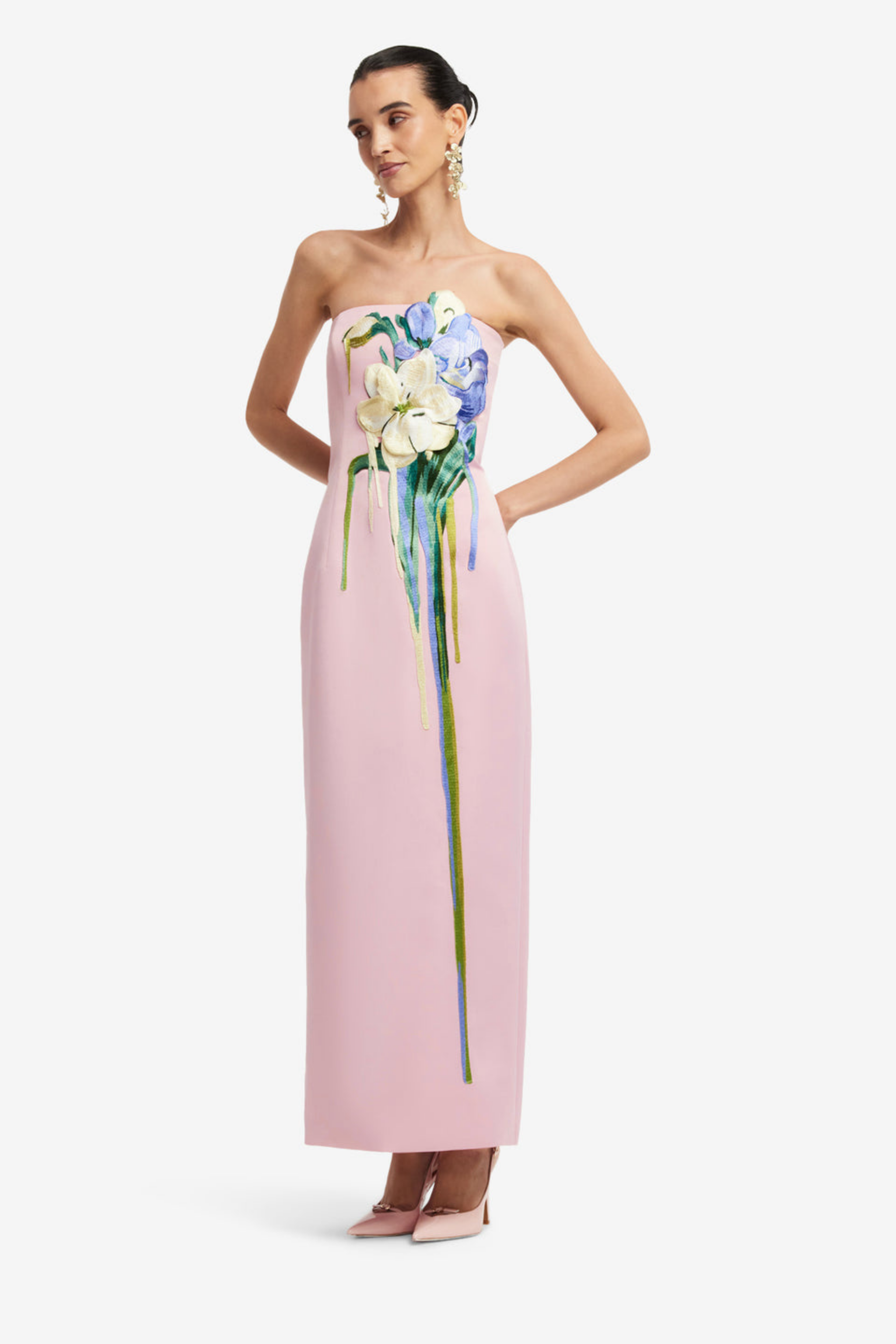 RAYNA EMBROIDERED BUSTIER MAXI DRESS
