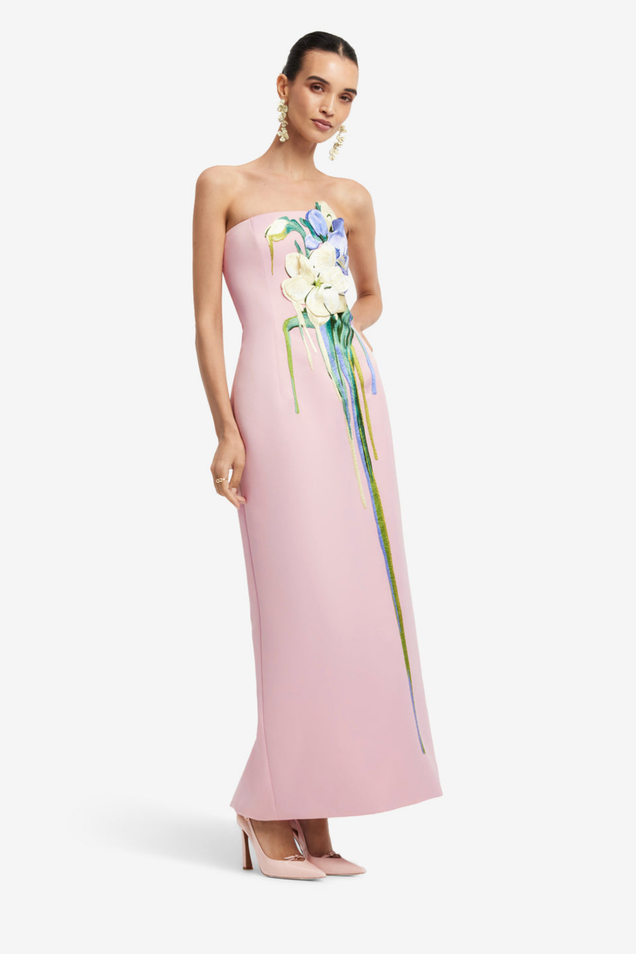 RAYNA EMBROIDERED BUSTIER MAXI DRESS