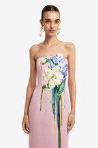 RAYNA EMBROIDERED BUSTIER MAXI DRESS