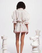 HEARTS EMBROIDERED MINI DRESS