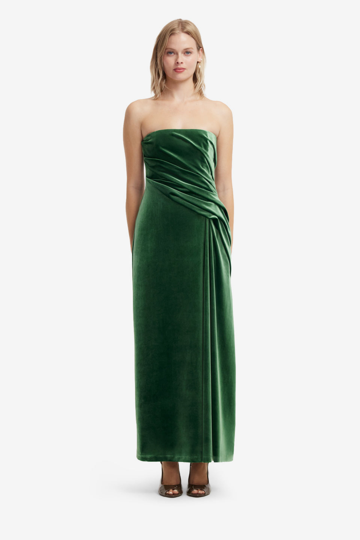 FLORENCE VELVET RUFFLED MAXI DRESS