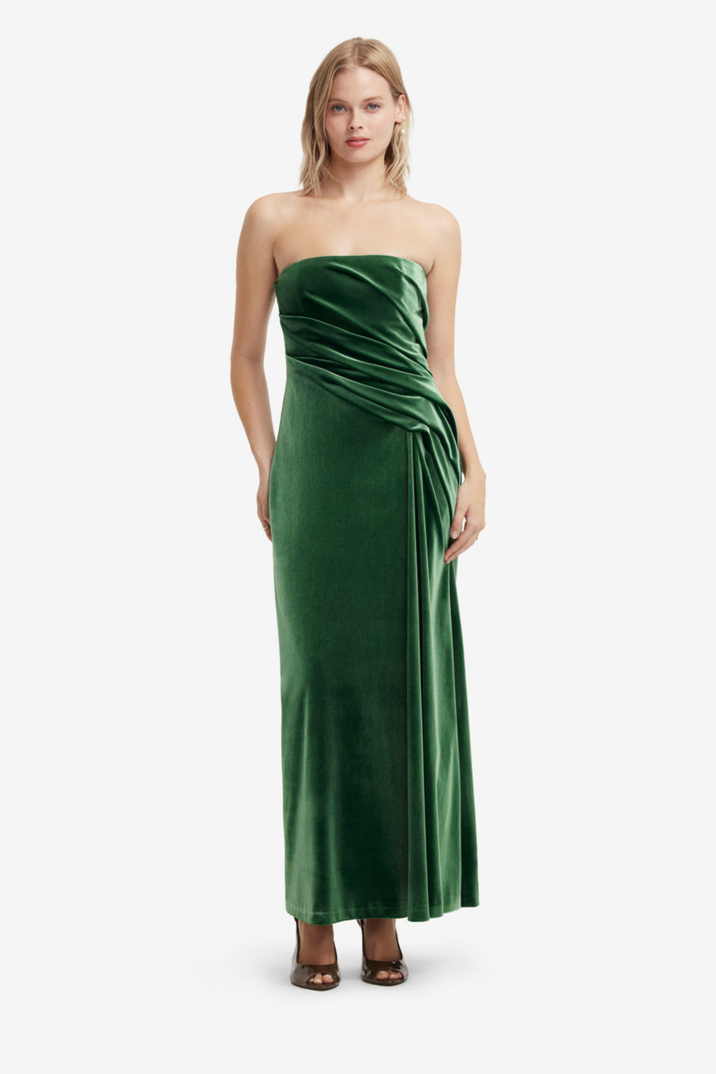 FLORENCE VELVET RUFFLED MAXI DRESS