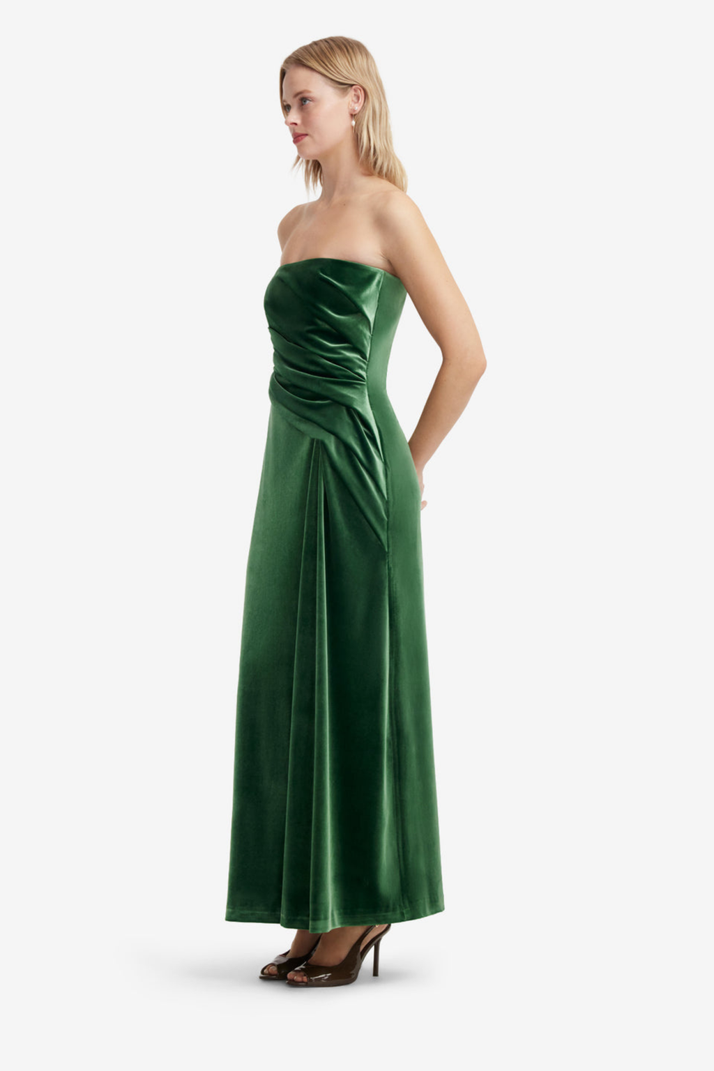 FLORENCE VELVET RUFFLED MAXI DRESS