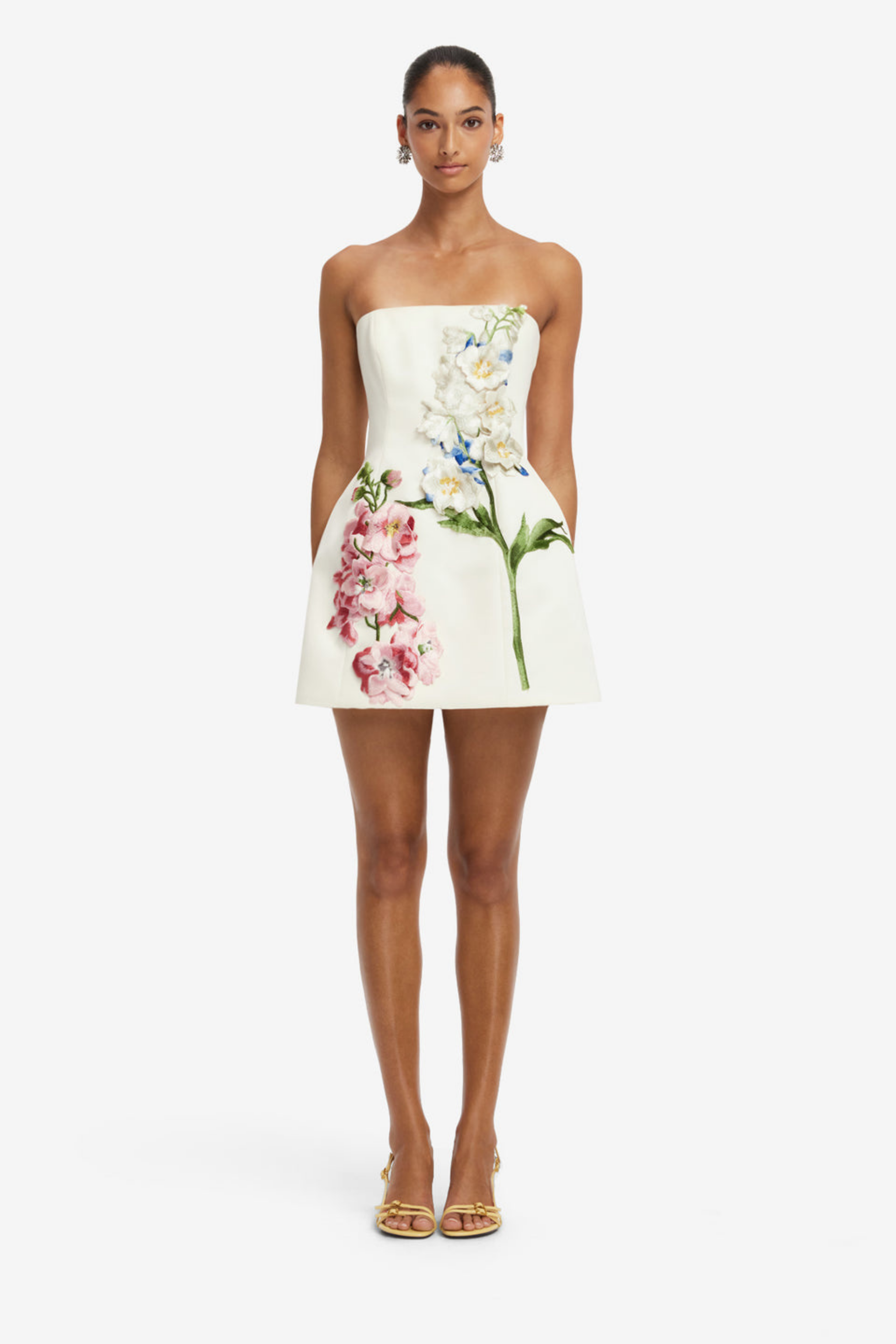 ROSELLE EMBROIDERED BUSTIER MINI DRESS