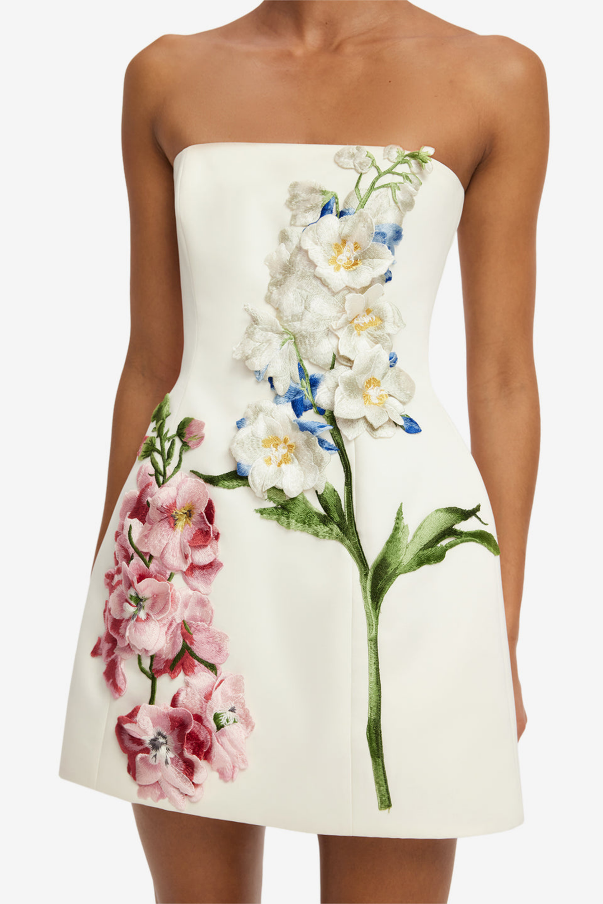 ROSELLE EMBROIDERED BUSTIER MINI DRESS