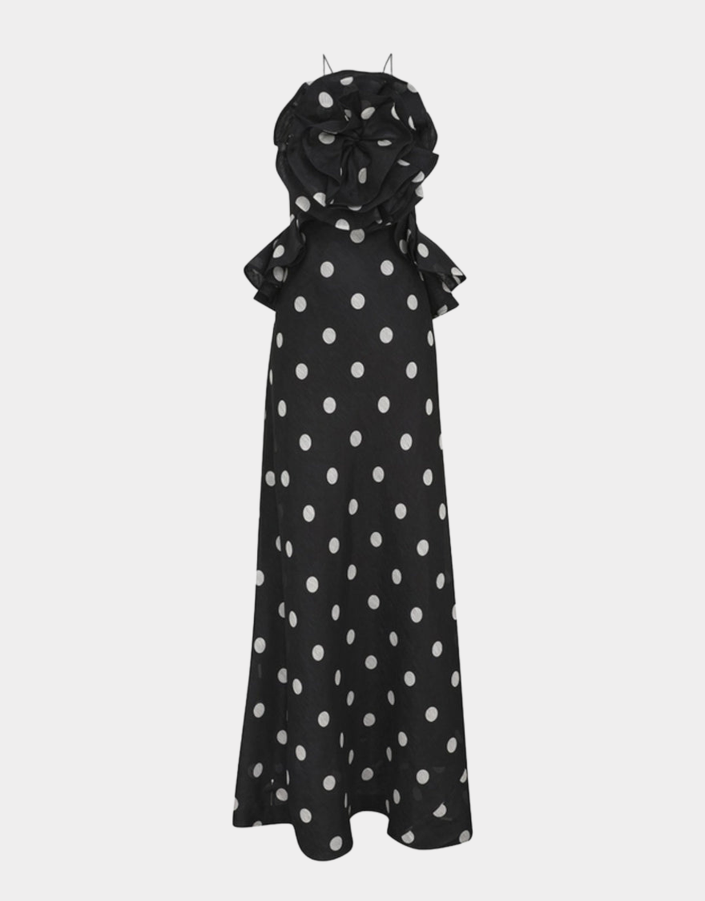 CRUSH RUFFLE HALTER DRESS
