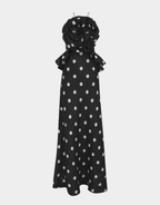 CRUSH RUFFLE HALTER DRESS
