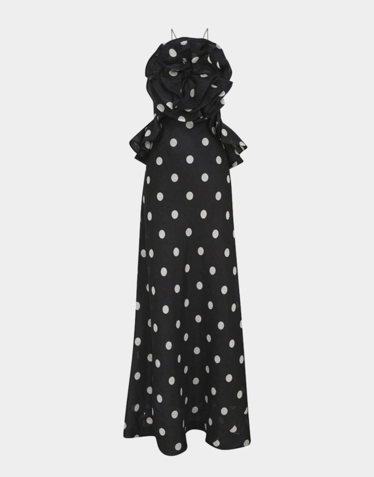 CRUSH RUFFLE HALTER DRESS