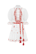 HEARTS EMBROIDERED MINI DRESS