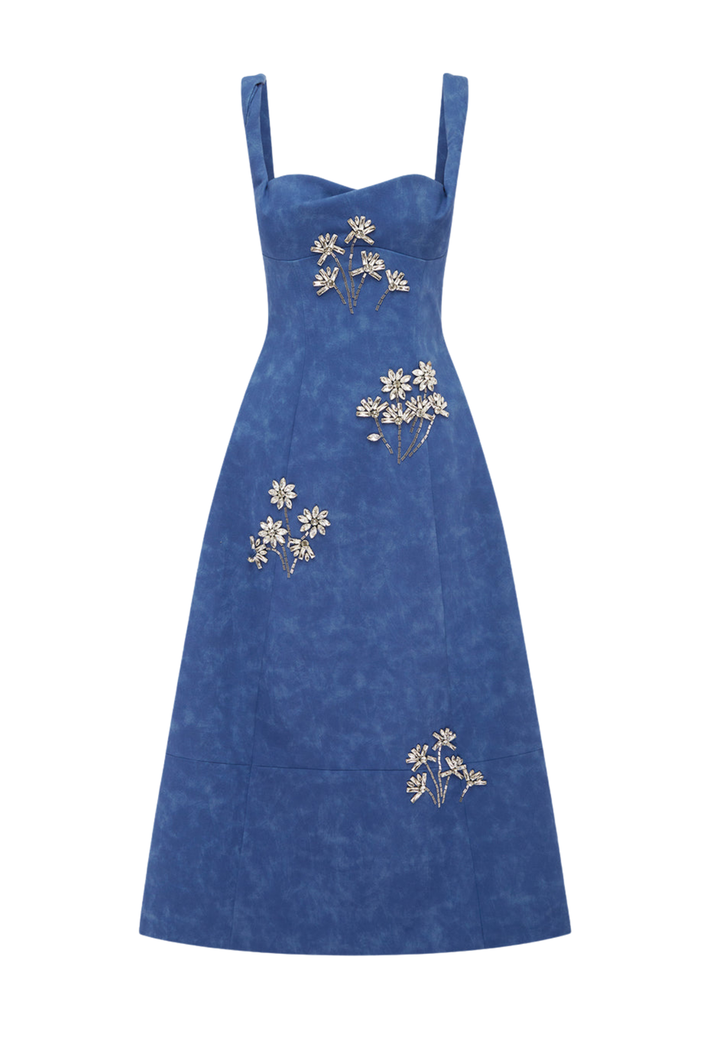 BEATRICE EMBELLISHED VEGAN SUEDE MIDI DRESS