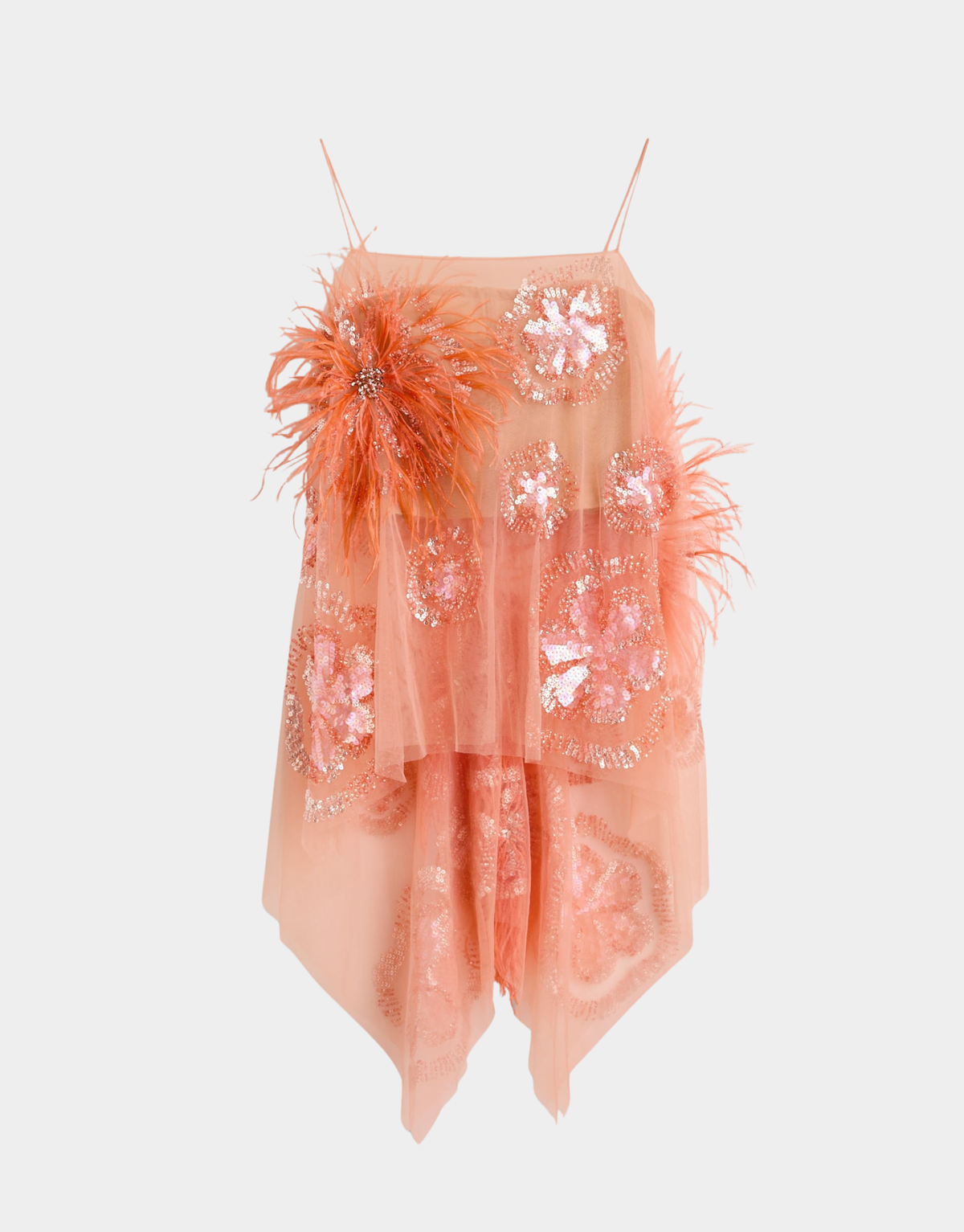 FEATHER AND BEADED STRING TOP